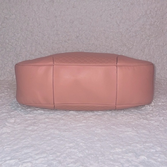 Gucci GG Microguccissima Monogram Bree Pink Leather Hobo Zip Shoulder Bag Purse - Picture 11 of 17